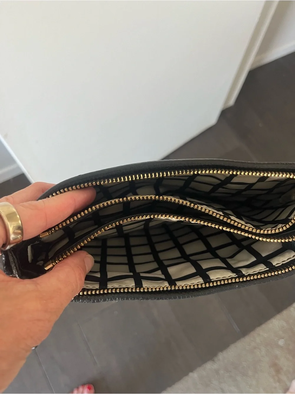 kate spade Black Pebbled Leather Crossbody Bag with Gold Logo